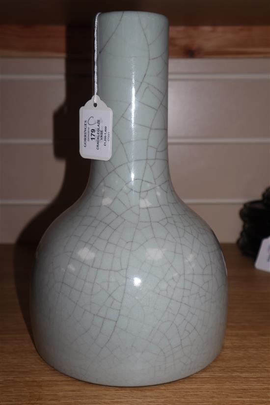 A grey crackleglaze vase H.30cm